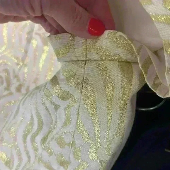 Lilly Pulitzer Sz 14 Millianua gold jacquard dress zebra print item# 5D - Picture 12 of 13